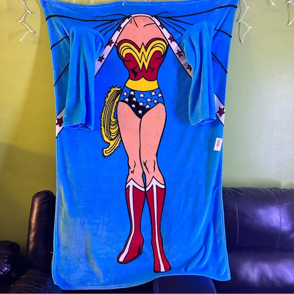 Northwest Wonder Woman Blue Fleece Blanket comfy Throw L